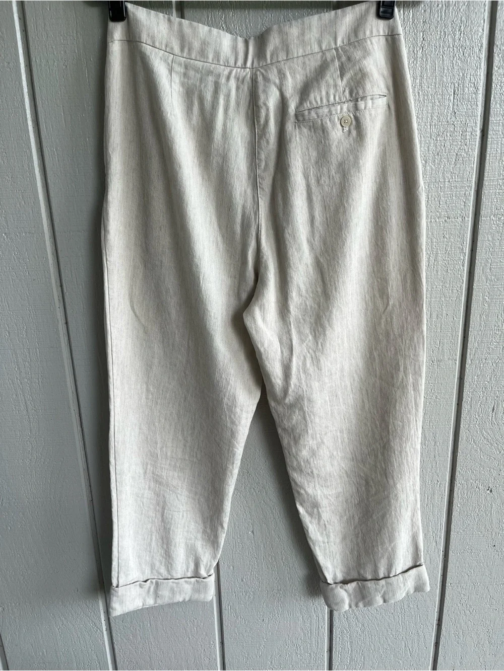 Aritzia Wilfred Linen Blend Cropped Trousers in Cream Size S